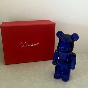 Baccarat BE@RBRICK Bearbrick Reflection Crystal Figurine Dark Blue TOY W/Box - Picture 1 of 5