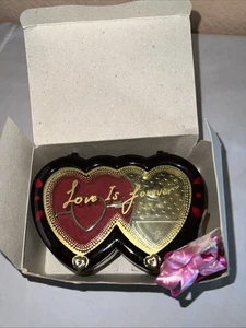 Double Heart Musical Jewelry Box/Spinning Ballerina/Young Dream 4" x 6" x 2.5" - Picture 1 of 8