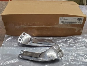 OEM Harley Davidson Chrome Passenger Footpeg Supports NOS Dyna FXDWG 49249-06 - Picture 1 of 9