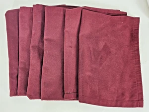 POTTERY BARN Burgundy 100% Polyester Table Napkins- Set of 6 - 20" x 13.5" - Picture 1 of 3