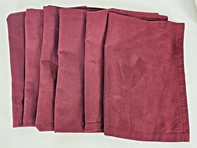 POTTERY BARN Burgundy 100% Polyester Table Napkins- Set of 6 - 20" x 13.5" - Image 1 of 3