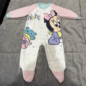 Pigiama vintage Disney Babies 1984 Minnie Mouse bambino un pezzo pigiama pj 18m - Foto 1 di 7