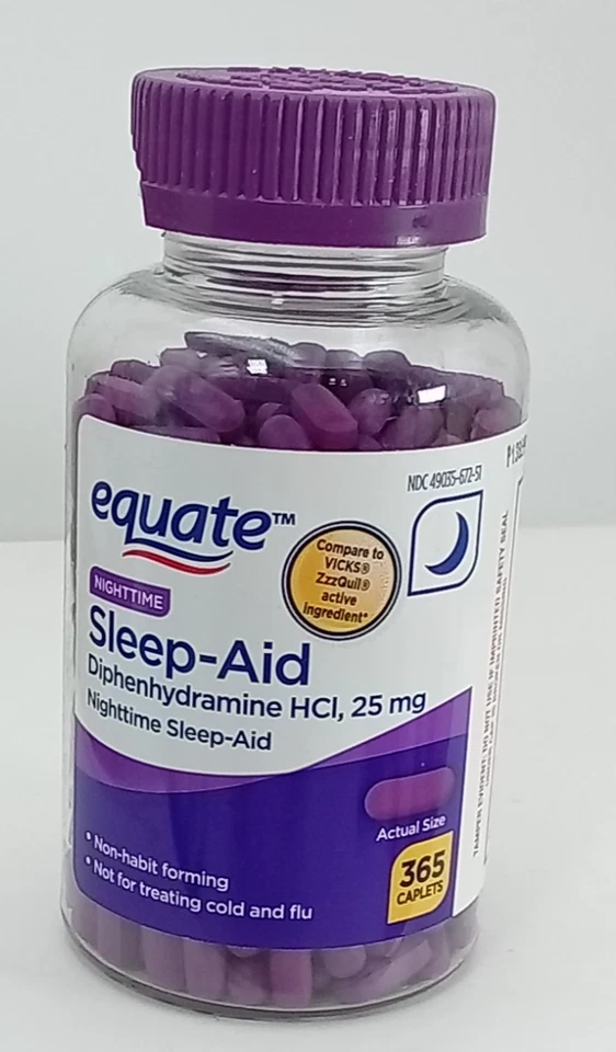 EQUATE NightTime Sleeping Aids Caplet - 365 Count