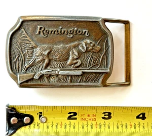 VINTAGE REMINGTON GEWEHRE GÜRTELSCHNALLE - JAGDHUND - Bild 1 von 3
