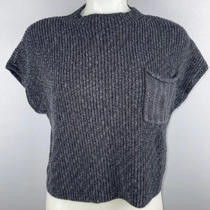 Suéter Free People FP para mujer M Beach Freya tejido acanalado cuello embudo cuadrado corto - Imagen 1 de 8