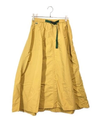LACOSTE Water-Repellent Nylon Maxi Flare Skirt 36 Yellow - Image 1 of 4