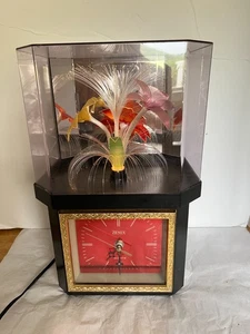 Vintage Fiber Optic Color Changing Flower Clock Lamp 14.5" Octagon Case ZENIX - Picture 1 of 7