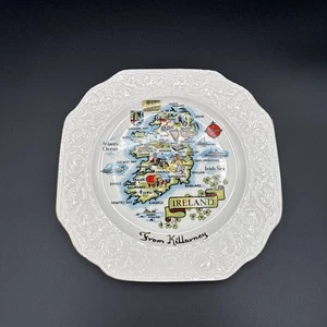 Vintage 1970s Carrigcraft Decorative plate 24 karat gold Ireland map - Picture 1 of 10