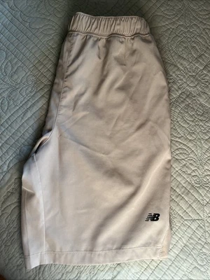 New Balance Boys Large Shorts - Beige With Logo - Image 1 of 2