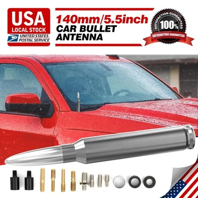 ANTENA DE ALEACIÓN DE ALUMINIO CALIBRE 50 BULLET plateada para Nissan Frontier 2000-2019 Foto 1 de 4