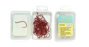 2 Boxes 100 Big Red UltraPoint 1/0 Octopus Assist Live bait Hook - Picture 1 of 2