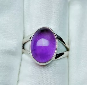 Natural Amethyst 925 Sterling Silver Gemstone Handmade Ring Silver Jewelry R1 - Picture 1 of 7