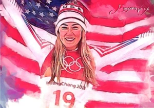 Mikaela Shiffrin Authentic Artist Signed Limited Edition Print Card 45 of 50 - Picture 1 of 4