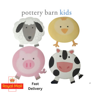 Pottery Barn Placemats Kids Vinyl Party Placemat Set 4 Farm Animal Picnic Indoor