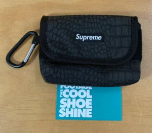 SUPREME CROC PRINT WALLET CAMERA POUCH 2013 BLACK RED BOX LOGO BOGO CORDURA CDG - Picture 1 of 4