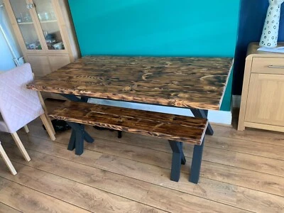 dining table and bench set - Image 1 of 2