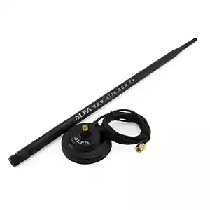 ALFA ARS-N19M 9dBi WiFi RP-SMA Antena Dipolo Omnidireccional y Base Magnética-G - Imagen 1 de 3