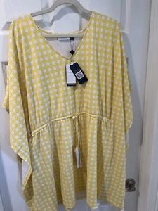 Cabana Life Sun Mosiac Caftan Cover-up X, Talbots Size XL, Yellow NWT - Picture 1 of 4