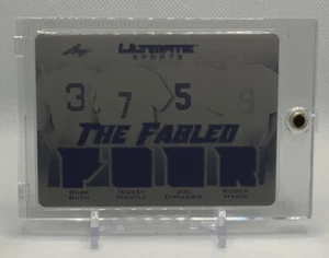 2021 LEAF ULTIMATE SPORTS FABLED FOUR RUTH MANTLE DIMAGGIO MARIS BLACK PLATE 1/1 - Picture 1 of 2