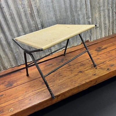 VINTAGE Allan Gould IRON FOOT STOOL OTTOMAN Mid Century Modern Knoll Danish - Image 1 of 4