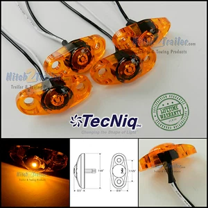 4 - TecNiq Amber LED light Clearance Marker Trailer Truck Surface Mount 2 wire - Picture 1 of 1