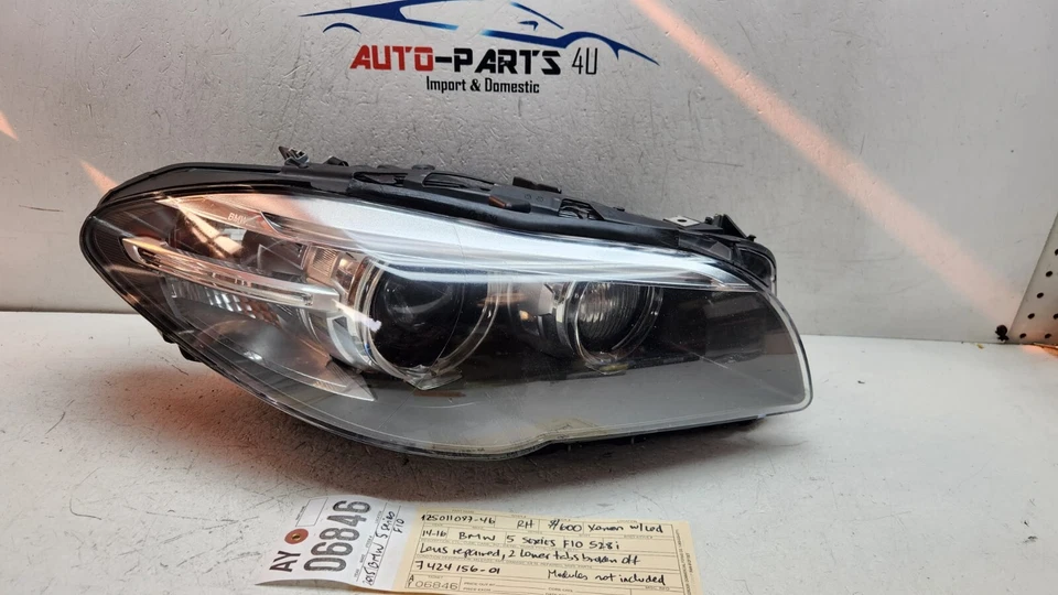 2 сломанные вкладки 2014 15 2016 BMW 5 SERIES F10 528i RH XENON ФАРА OEM AY06846 - Изображение 1 из 4