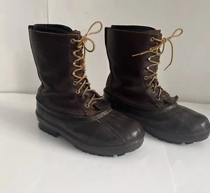 Schnee's Bozeman MT Hunter Pac Brown Leather Insulated Boots 10” Men's Size  9 - Picture 1 of 20
