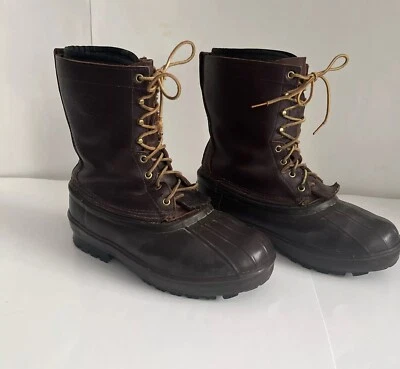 Schnee's Bozeman MT Hunter Pac Brown Leather Insulated Boots 10” Men's Size  9 - Image 1 of 4