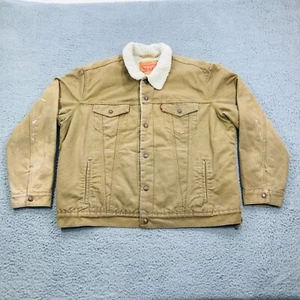 Levis Jacket Mens XL Tan Denim Type III Sherpa Lined Jean Trucker Work Chore - Picture 1 of 17