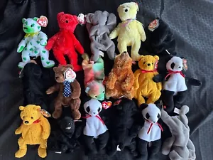 TY Beanie Babys Bären Paket 17 mit Etikett gelagert unbespielt #1 - Bild 1 von 4