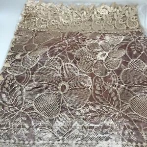 Set corridore da tavolo oro bordeaux ricamo floreale ricamo set 3 pezzi - Foto 1 di 7