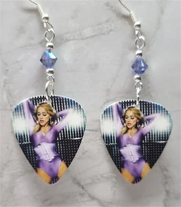 Orecchini Madonna Plettro Chitarra con Cristalli Swarovski Viola Viola - Foto 1 di 5