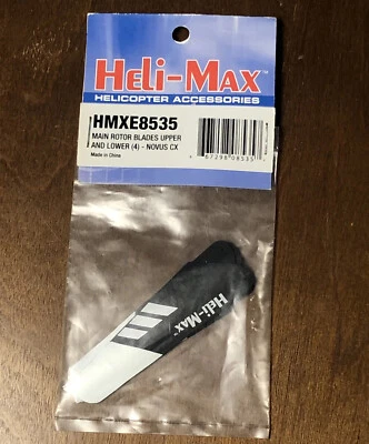 Heli Max Novus CX RC Helicopter Parts Main Rotor Blades Upper Lower HMXE8535 NEW - Image 1 of 4