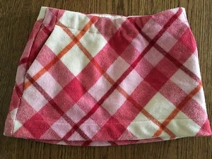 EUC GAP Kids Size 6 Pink Plaid Winter Brights Wool Lined Skirt Adjustable Waist  - Picture 1 of 3