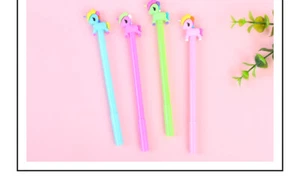 4-12pc Rainbow Unicorns Ballpoint Gel Pens Cute Kids Party Gift Bag Fillers - Picture 1 of 4