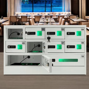 Armario para teléfono celular con bloqueo de combinación estación de carga para teléfono celular 10 ranuras 110 V - Imagen 1 de 17