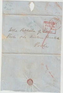 1851 BLUe/GREEN POOLE SKELETT 2 & 3 ANKUNFTSSTEMPEL GLASGOW BEZAHLT PMK VERPACKUNG - Bild 1 von 2