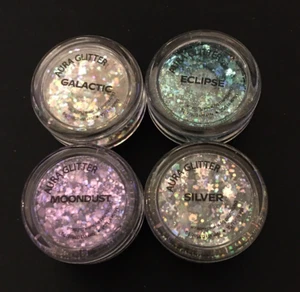 4 Eyeshadows We Are Fluide Aura Glitter Palette Eclipse Galatic Moondust Silver - Picture 1 of 7