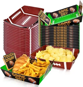 Football Party Supplies Kit for 36: Food Plates, Disposable Bowls, Nacho Trays - Picture 1 of 11