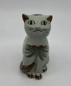 Vintage Ken Edwards KE firmato Messico ceramica gatto statuina uccellino farfalla fiore - Foto 1 di 12