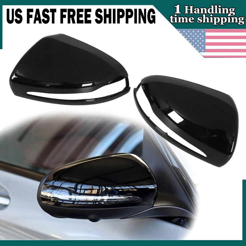 2X Tapa de cubierta de espejo retrovisor negro brillante AMG para Mercedes Benz W205 W222 W213 W253 Foto 1 de 4
