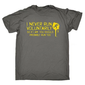 Never Run Voluntary T-SHIRT Running Training Top Geschenk Geburtstag Mode Geschenk - Bild 1 von 9