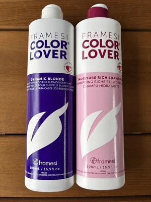 Framesi Color Lover Dynamic Blonde/Gray Purple Shampoo & Moisture Rich Shampoo - Image 1 of 2