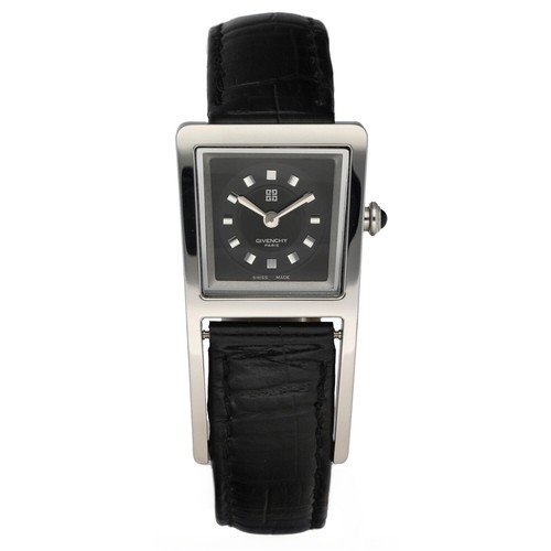 Orologio da donna Givenchy SPOT S.400051 Acciaio 21 mm Rettangolo Pelle Nera Quarzo