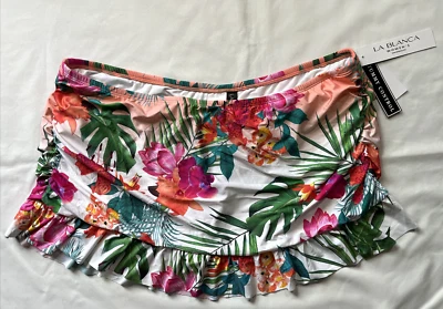 New! La Blanca 22W Tummy Control Floral Swim Skirt Ruffle Skirted Bottom - Image 1 of 4