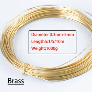 Alambres metálicos de latón macizo para hacer joyas hágalo usted mismo 0,3 mm - 5 mm de diámetro - Imagen 1 de 5