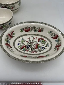 3-teiliges Set antike Johnson Bros Indian Tree ovale Servierschalen, 2 runde Schalen - Bild 1 von 13