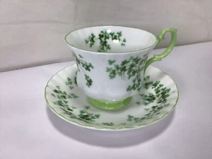 PP25 Vintage Royal Albert Shamrock Teacup and Saucer, English Bone China Cups - Picture 1 of 5