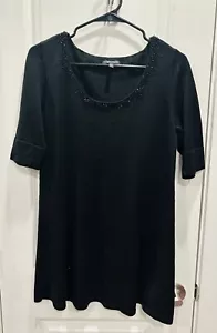 Eileen Fisher Merino Wool Mini Dress with Neck Detail, SZ M, $198 Retail, NWOT - Picture 1 of 5