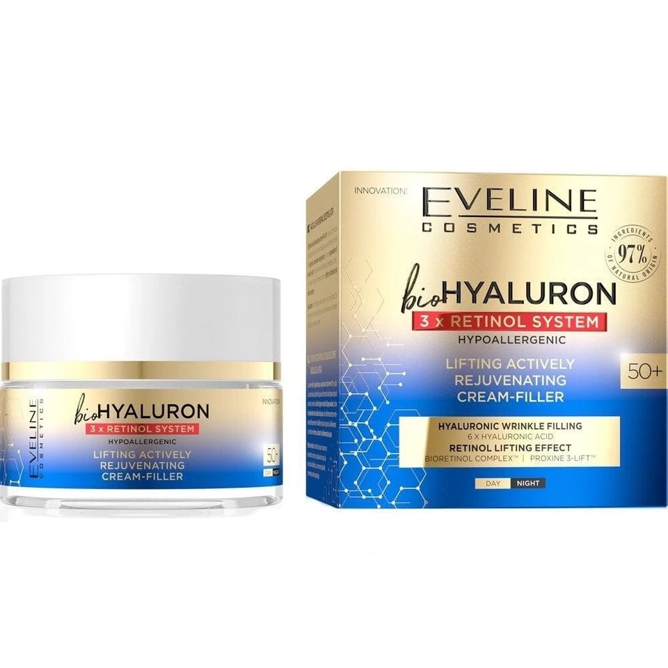 EVELINE COSMETICS 50ml, BioHyaluron, Retinol 50+ Tag/Nacht, Antifaltencreme - Bild 1 von 1